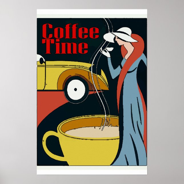 Póster Hora do Café de Arte Deco (Frente)
