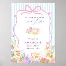 Hora do chá Bules e xícaras chá de bebê