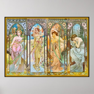 Póster Hora do dia, Alphonse Mucha