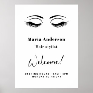 Poster Horário de abertura do artista branco