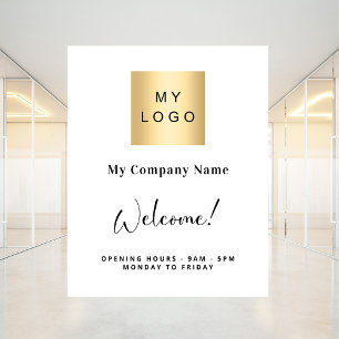 Poster Horário de abertura do nome do logotipo comercial