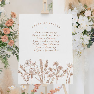 Poster Horário de Casamento de Terraço Selvagem Terracott