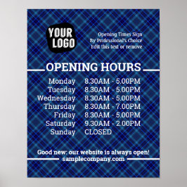 Poster Horário de Funcionamento Empresarial com Logotipo 