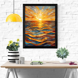 Poster Horário do ouro Vidro Estacionado Sunset