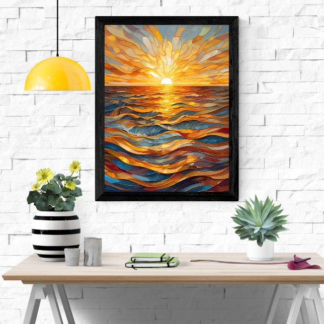 Poster Horário do ouro Vidro Estacionado Sunset (Criador carregado)
