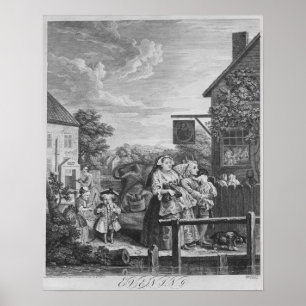Poster Horas do dia, noite, 1738