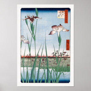 Poster Horikiri Iris Garden Hiroshige Belas Artes Japones