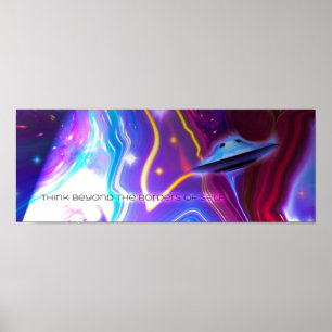 Poster horizontal UFO Magenta Dimension 36" x 12"