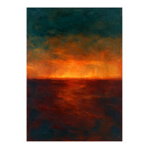 Horizonte Abstrato em Verde-azulado e Ferrugem com