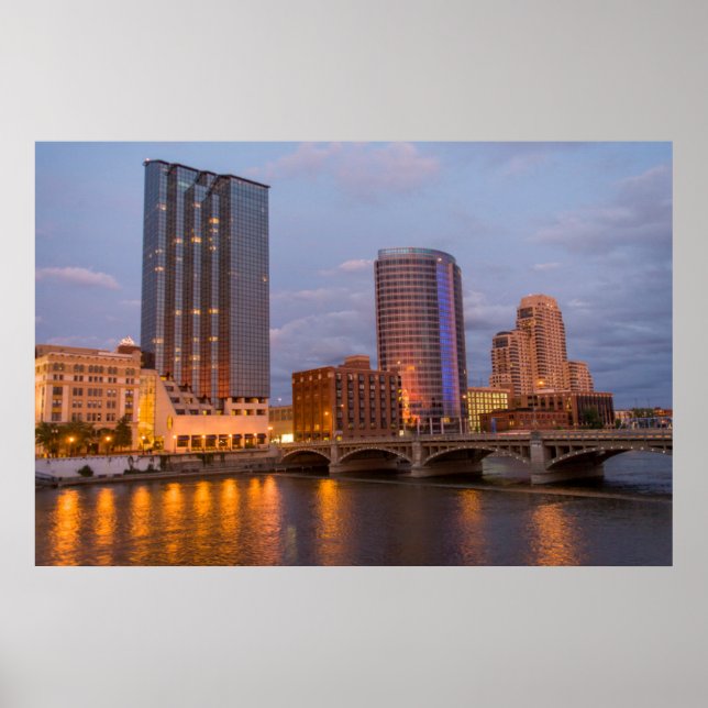 Poster Horizonte ao anoitecer, no Grand River 2 (Frente)