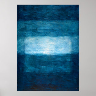 Poster Horizonte Azul Profundo Abstrato Com Atmosfera Tex
