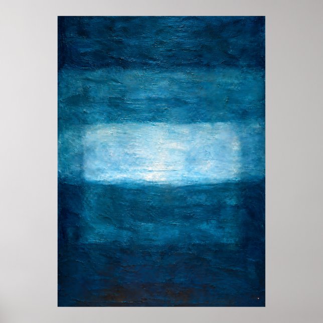 Poster Horizonte Azul Profundo Abstrato Com Atmosfera Tex (Frente)