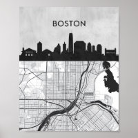 Horizonte da Cidade de Boston Massachusetts Com Ma