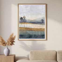 Poster Horizonte de Árvores Esparsas Minimalista Paisagem