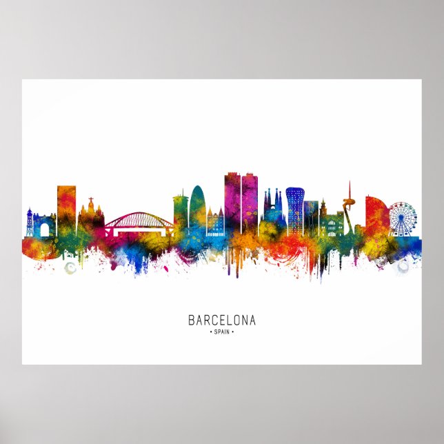 Poster Horizonte de Barcelona Espanha (Frente)