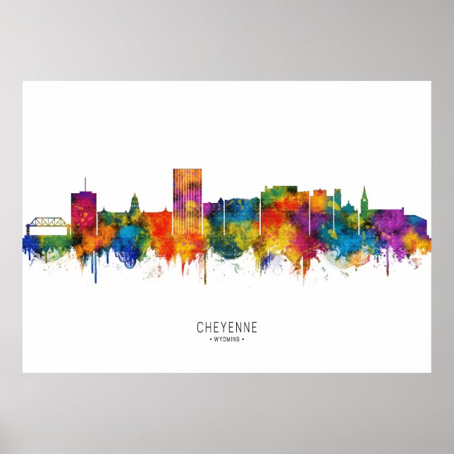 Poster Horizonte de Cheyenne Wyoming (Frente)