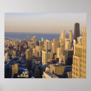 Poster Horizonte de Chicago, Illinois, a partir da Sears 