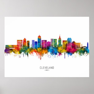 Poster Horizonte de Cleveland Ohio