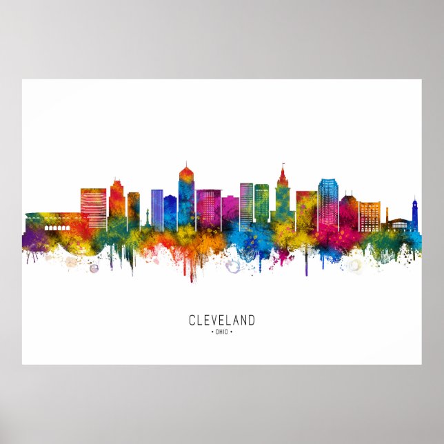 Poster Horizonte de Cleveland Ohio (Frente)