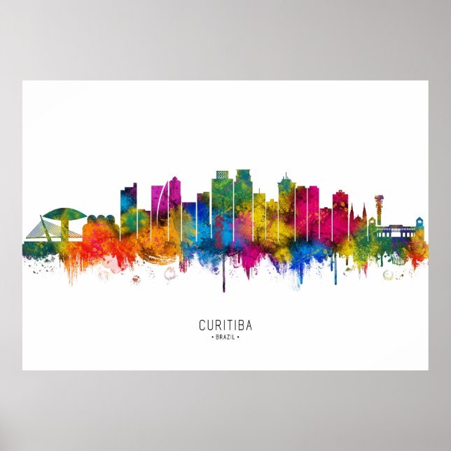 Poster Horizonte de Curitiba Brasil (Frente)