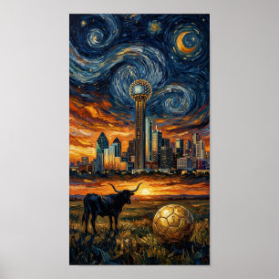 Poster Horizonte de Dallas sob o Céu Estrelado Copa do Mu