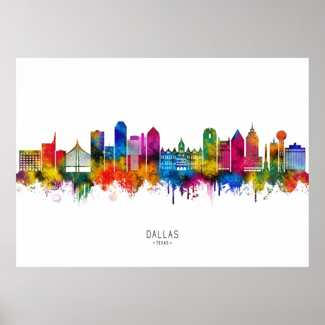Poster Horizonte de Dallas Texas (Frente)