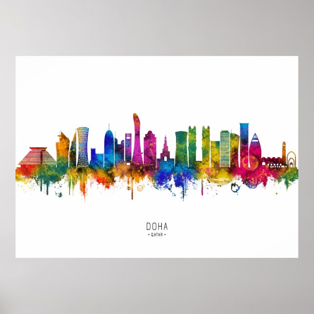 Poster Horizonte de Doha, Qatar (Frente)