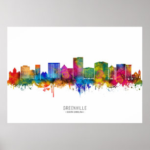 Poster Horizonte de Greenville Carolina do Sul