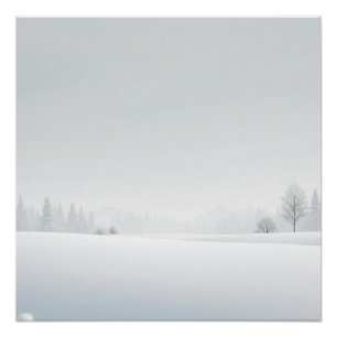 Póster Horizonte de Inverno Silencioso – Paisagem de Neve