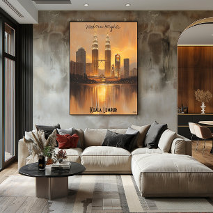 Poster Horizonte de Kuala Lumpur Minimalista – Arte de To