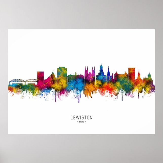 Poster Horizonte de Lewiston Maine (Frente)