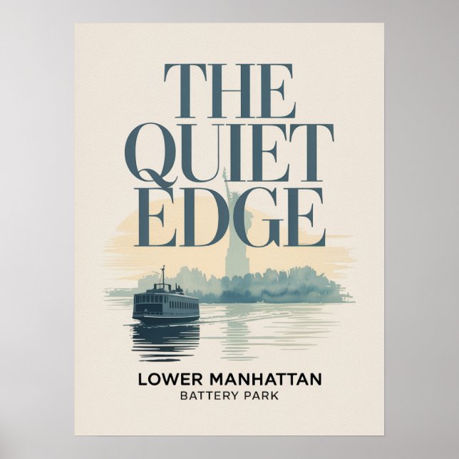 Poster Horizonte de Lower Manhattan e porto (Frente)