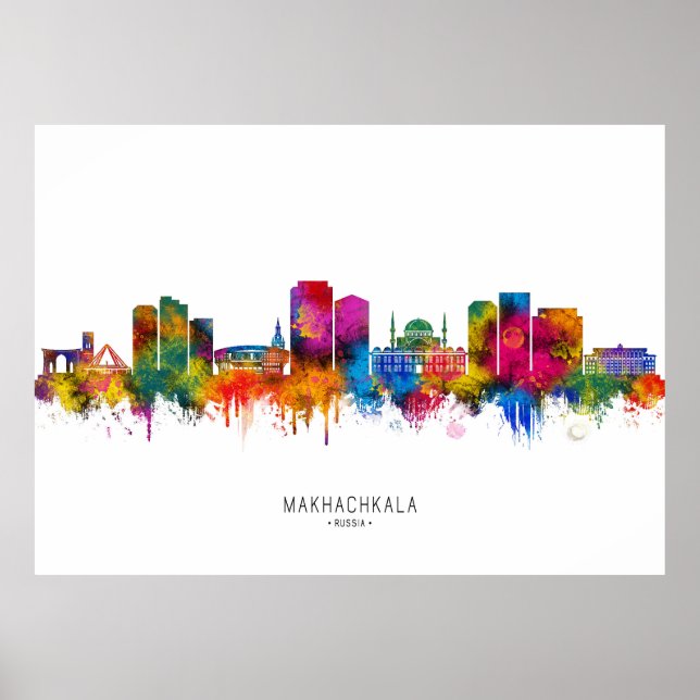 Poster Horizonte de Makhachkala Rússia (Frente)