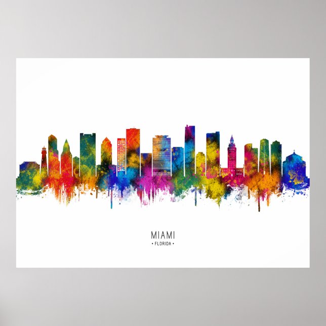 Poster Horizonte de Miami Flórida (Frente)