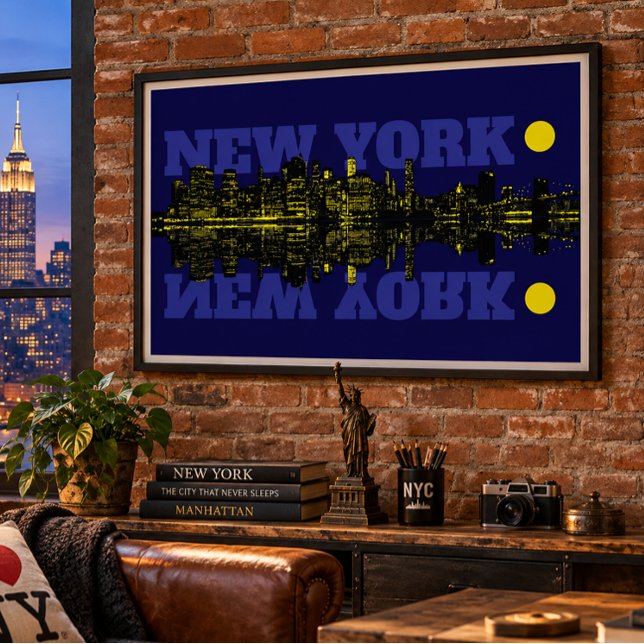 Póster Horizonte de Nova York à Noite (Criador carregado)
