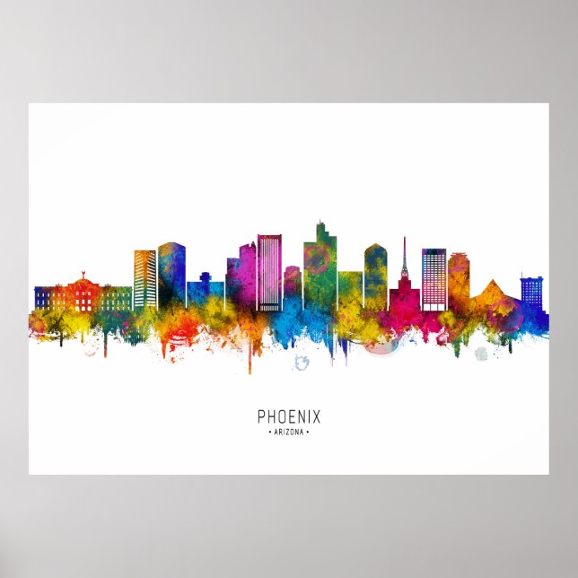 Poster Horizonte de Phoenix Arizona (Frente)