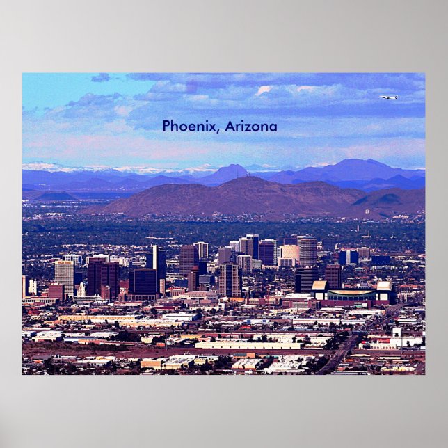 Póster Horizonte de Phoenix Arizona durante o dia (Frente)