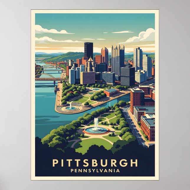 Poster Horizonte de Pittsburgh, Pensilvânia (Frente)