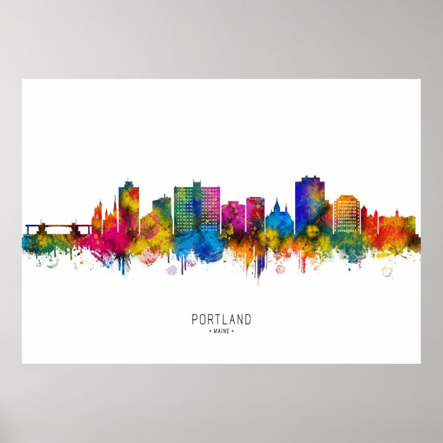 Poster Horizonte de Portland Maine (Frente)