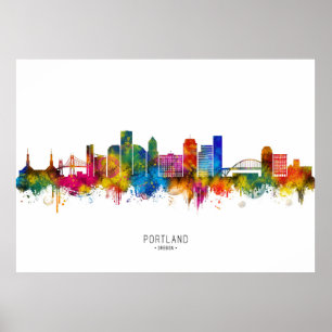 Poster Horizonte de Portland Oregon