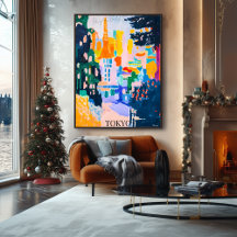 Horizonte de Tóquio com Torre em Estilo Artístico 