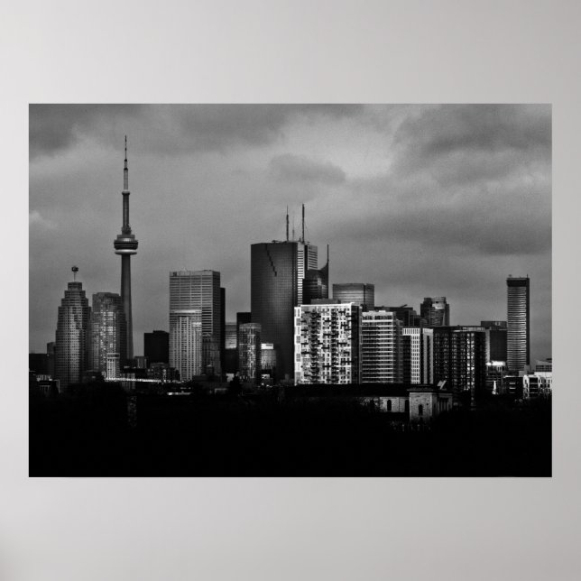 Poster Horizonte de Toronto a partir da Ponte Pape Ave Nº (Frente)