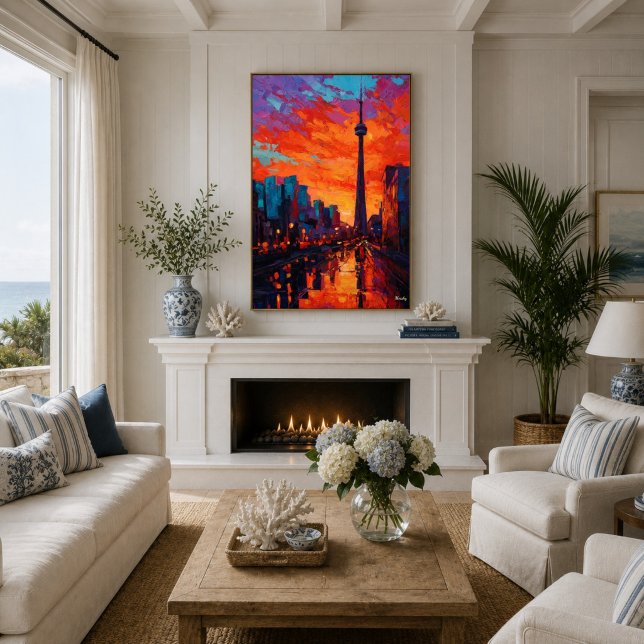 Poster Horizonte de Toronto Neo-Expressionista Pôr do Sol (Criador carregado)