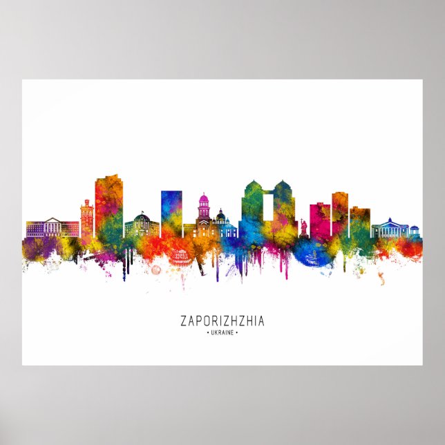 Poster Horizonte de Zaporizhzhia Ucrânia (Frente)