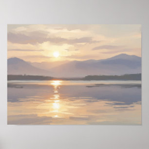 Poster Horizonte Dourado ao Crepúsculo