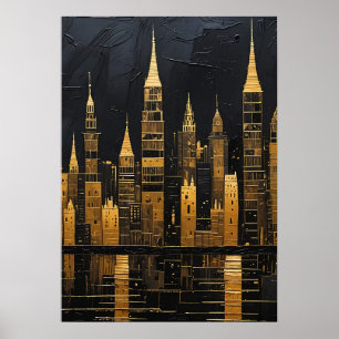 Poster Horizonte Dourado da Meia-Noite