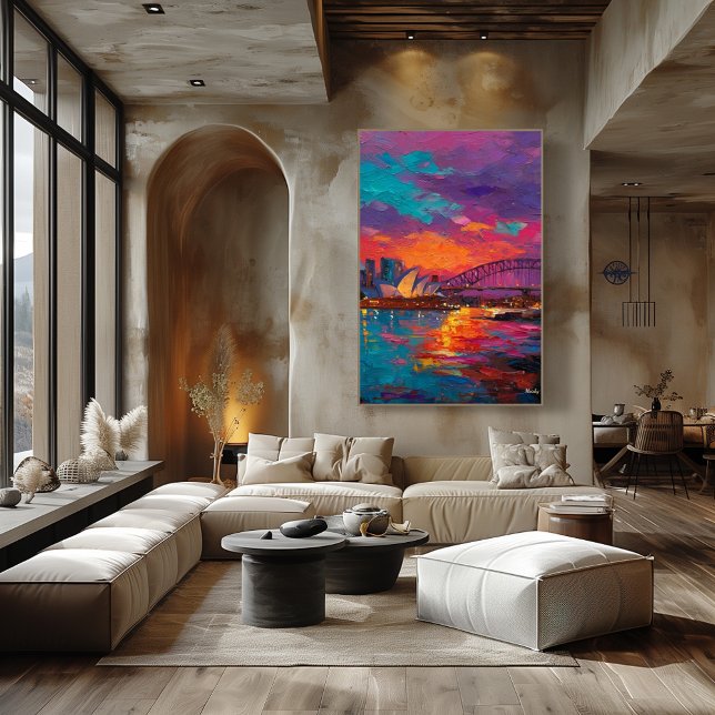 Poster Horizonte expressionista de Sydney Cidade vibrante (Criador carregado)