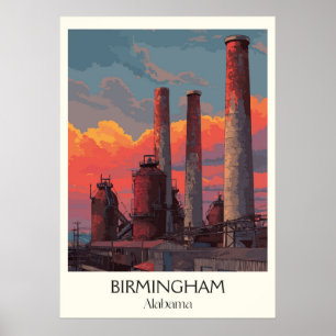 Poster Horizonte Industrial de Birmingham Alabama