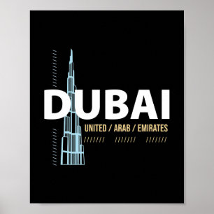 Poster Horizonte Moderno de Dubai Emirados Árabes Unidos