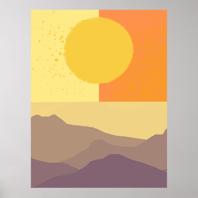 Poster Horizonte ouro: Um Sunset Minimalista (Frente)